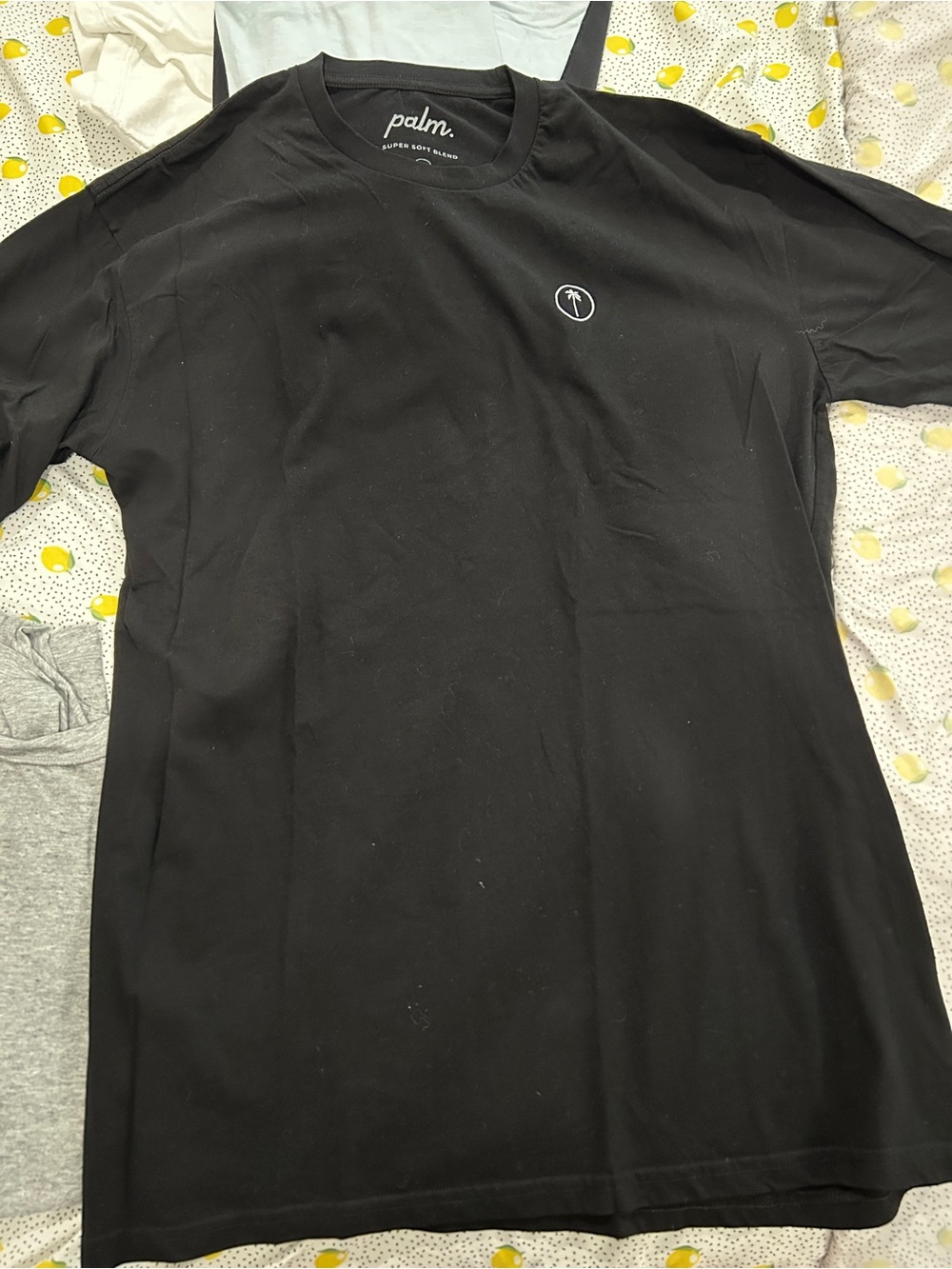 Palm Black Men's Crew Neck T-Shirt